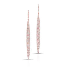 14KT Rose Gold Diamond Long Stiletto Earrings