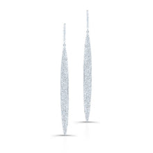 14KT White Gold Diamond Long Stiletto Earrings