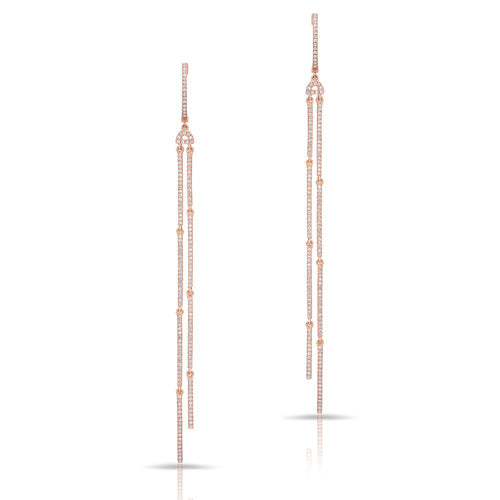 14KT Rose Gold Abby Double Dangle Earrings