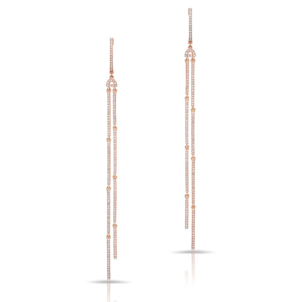 14KT Rose Gold Abby Double Dangle Earrings
