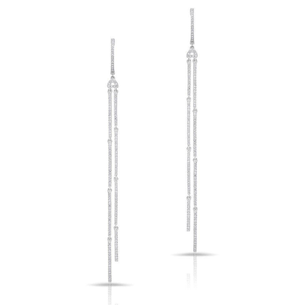 14KT White Gold Abby Double Dangle Earrings