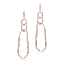 14KT Rose Gold Diamond Chain Link Earrings