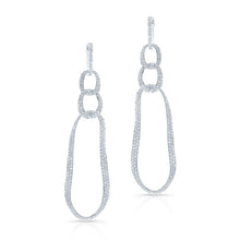 14KT White Gold Diamond Chain Link Earrings