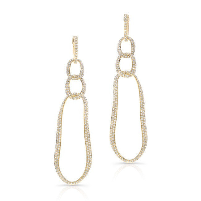 14KT Yellow Gold Diamond Chain Link Earrings