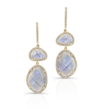 14KT Yellow Gold Labradorite Diamond Splendor Earrings