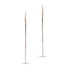 14KT Rose Gold Diamond Dipped Bar Earrings