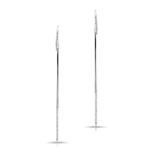 14KT White Gold Diamond Dipped Bar Earrings