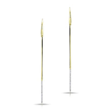 14KT Yellow Gold Diamond Dipped Bar Earrings