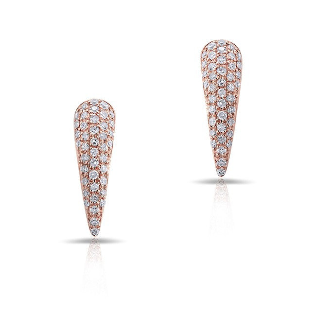 14KT Rose Gold Diamond Horn Stud Earrings