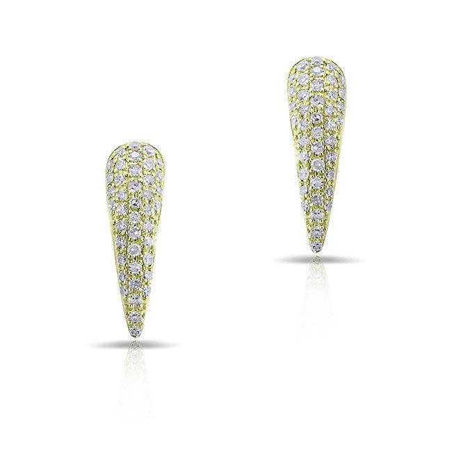 14KT Yellow Gold Diamond Horn Stud Earrings
