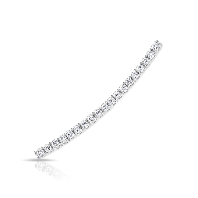 14KT White Gold Diamond Crescent Ear Cuff