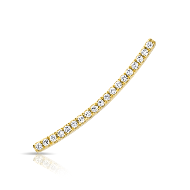 14KT Yellow Gold Diamond Crescent Ear Cuff