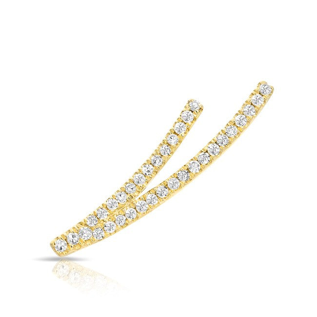 14KT Yellow Gold Diamond Velvet Ear Cuff