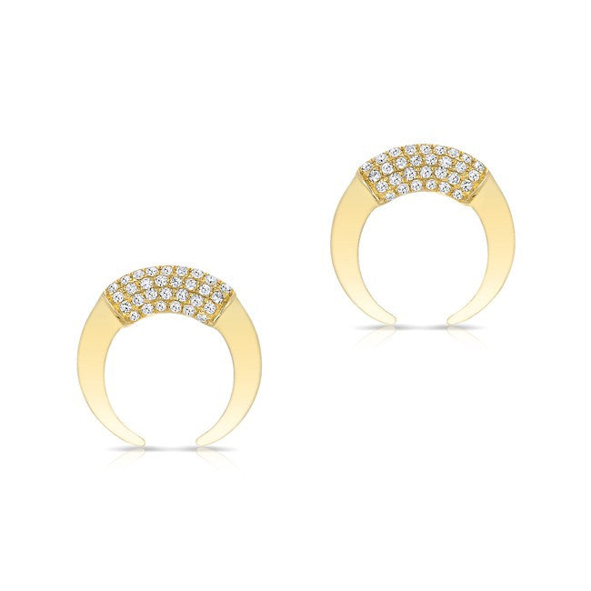 14KT Yellow Gold Diamond Mini Taureau Stud Earrings