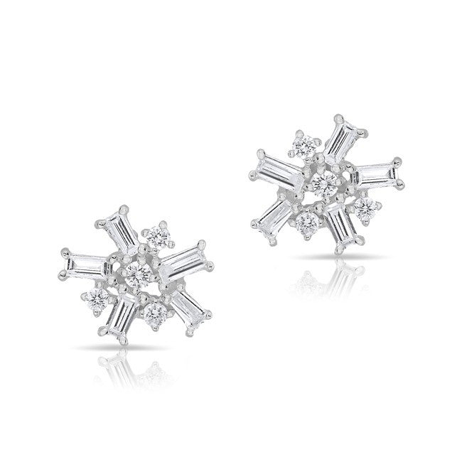 14KT White Gold Diamond Bundle Stud Earrings