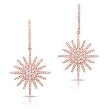 14KT Rose Gold Diamond Aurora Sun Earrings