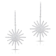 14KT White Gold Diamond Aurora Sun Earrings
