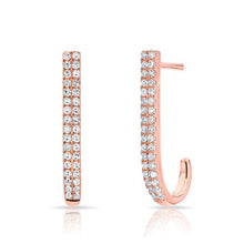 14KT Rose Gold Diamond Medium Hook Stud Earrings