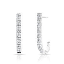 14KT White Gold Diamond Medium Hook Stud Earrings