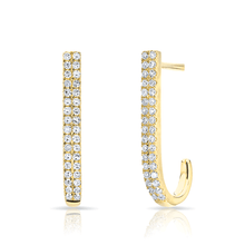 14KT Yellow Gold Diamond Medium Hook Stud Earrings