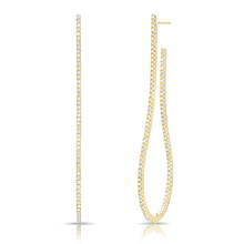 14KT Yellow Gold Diamond Tulip Hoop Earrings