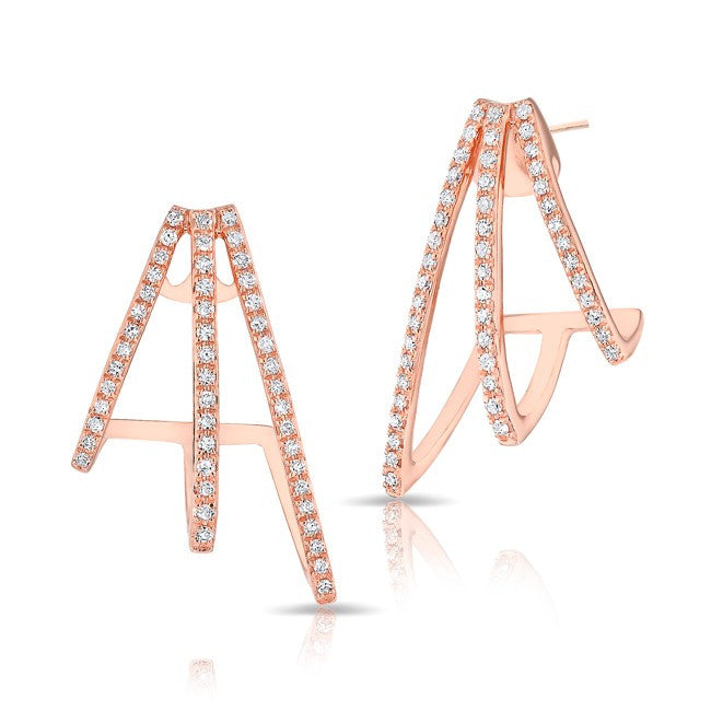 14KT Rose Gold Diamond Voyage Stud Earrings