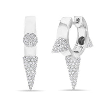 14KT White Gold Diamond Extreme Punk Rock Huggie Earrings