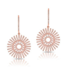 14KT Rose Gold Diamond Sun Rays Wireback Earrings
