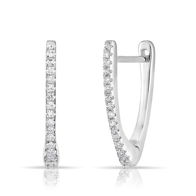 14KT White Gold Diamond Victoria Huggies
