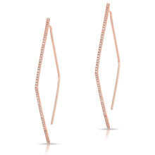 14KT Rose Gold Diamond Edgy Wishbone Earrings