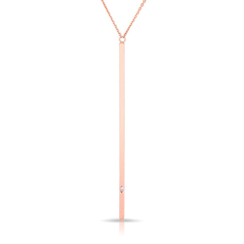 14KT Solid Rose Gold Diamond Athena Necklace