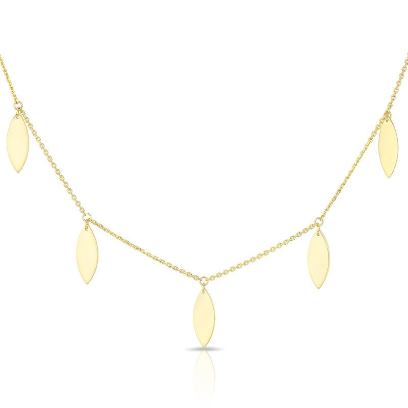 14KT Solid Yellow Gold Drops Necklace