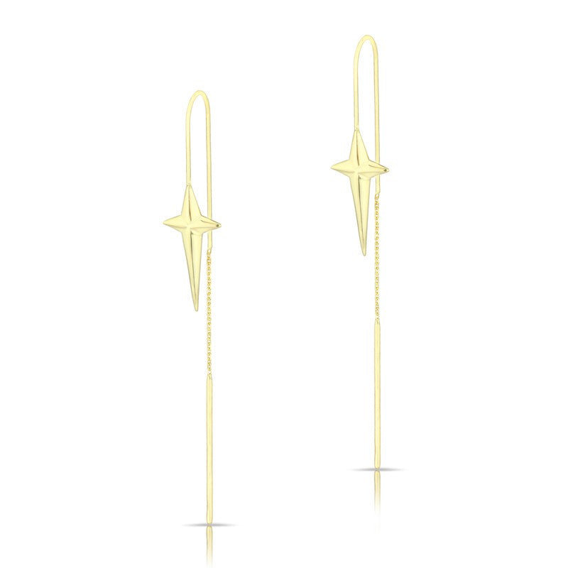 14KT Solid Yellow Gold Maria Threader Earrings