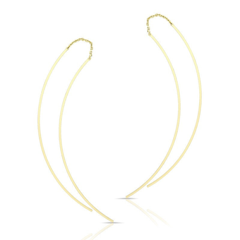 14KT Solid Yellow Gold Nicole Threader Earrings