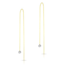 14KT Solid Yellow Gold Stephanie Diamond Threader Earrings