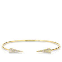 14KT Yellow Gold Diamond Open Pierce Cuff Bracelet