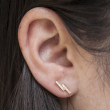 14KT Rose Gold Diamond Ridge Stud Earrings