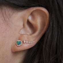 14KT Yellow Gold Mini Organic Opal Diamond Stud Earrings