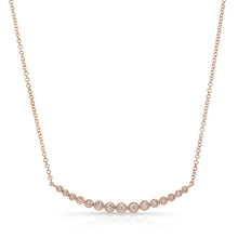 14KT Rose Gold Diamond Crescent Bezel Necklace