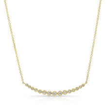 14KT Yellow Gold Diamond Bezel Set Crescent Necklace