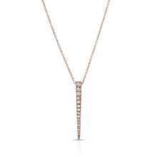 14KT Rose Gold Diamond Large Dagger Necklace