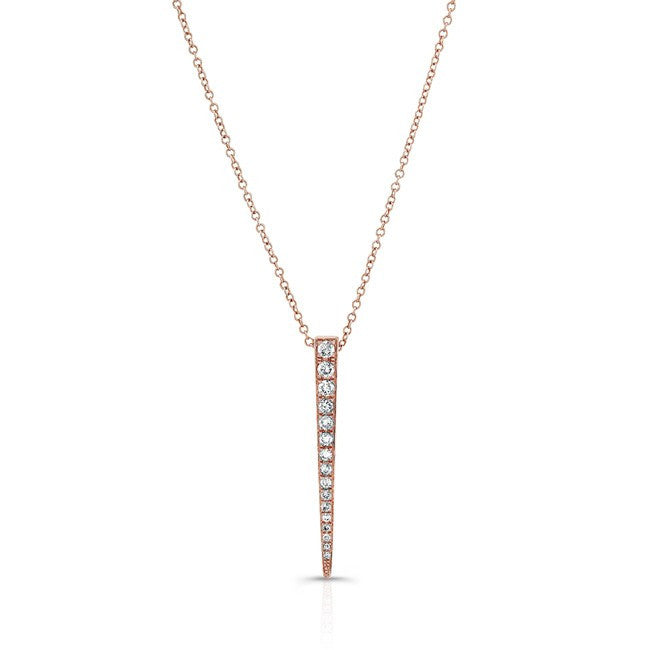14KT Rose Gold Diamond Large Dagger Necklace