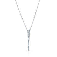 14KT White Gold Diamond Large Dagger Necklace