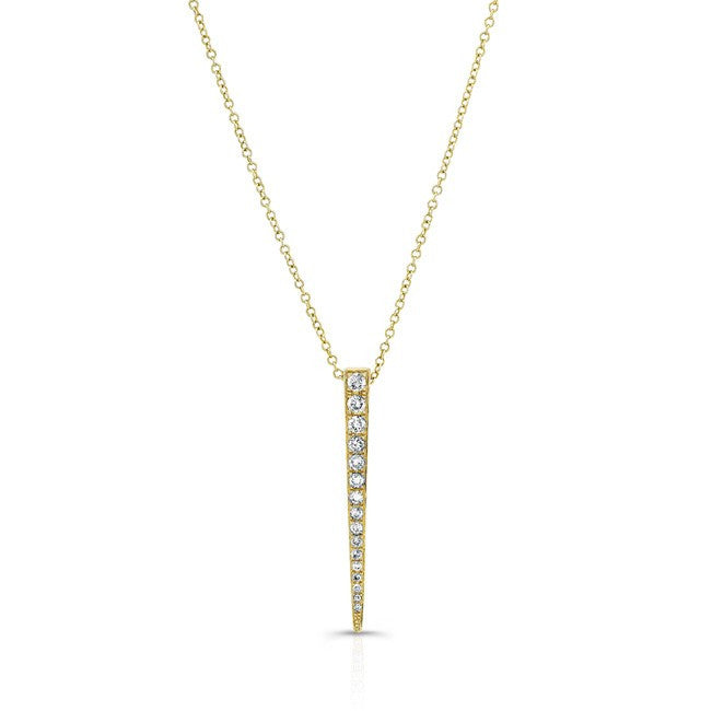 14KT Yellow Gold Diamond Large Dagger Necklace