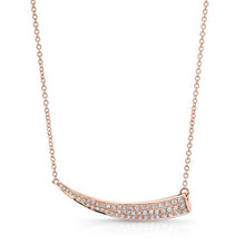 14KT Rose Gold Diamond Sideways Horn Necklace