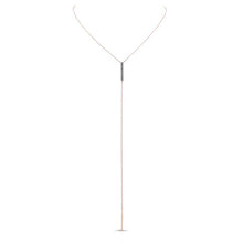 14KT Rose Gold Diamond Bar Lariat Necklace