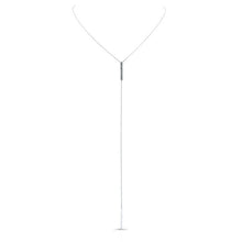 14KT White Gold Diamond Bar Lariat Necklace