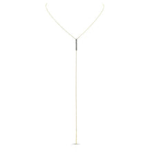 14KT Yellow Gold Diamond Bar Lariat Necklace