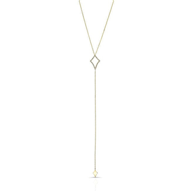 14KT Yellow Gold Diamond Shape Lariat Necklace