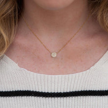 14KT White Gold Diamond Small Disc Necklace